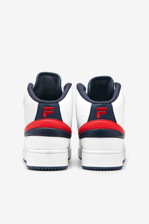 Zapatillas Fila A-high Hombre Blancas Azul Marino Rojas | Fila643BM