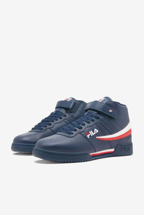 Zapatillas Fila F-13 Hombre Azul Marino Blancas Rojas | Fila408MC