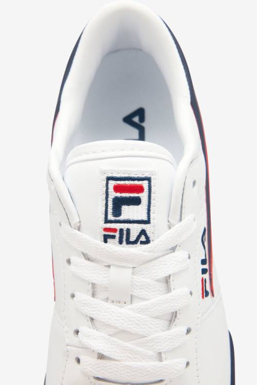 Zapatillas Fila Original Fitness Hombre Blancas Azul Marino Rojas | Fila537RE