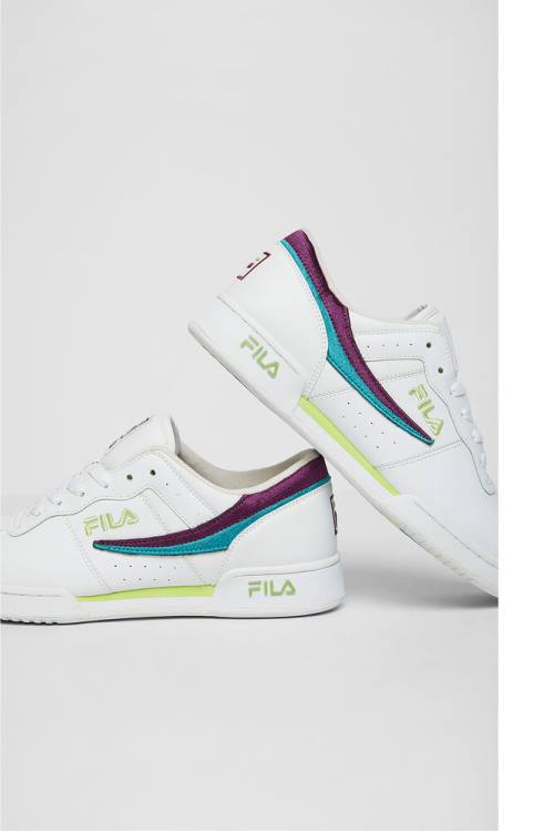 Zapatillas Fila Original Fitness Hombre Blancas Moradas Verde | Fila876VG