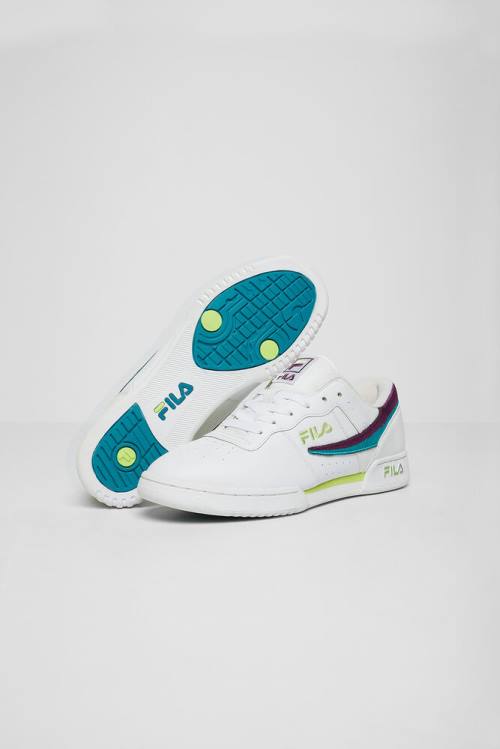 Zapatillas Fila Original Fitness Hombre Blancas Moradas Verde | Fila876VG