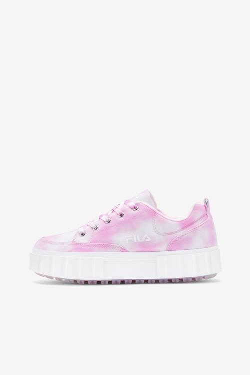 Zapatillas Fila Sandblast Low Mottled Tie Dye Mujer Lavanda Blancas | Fila617EW