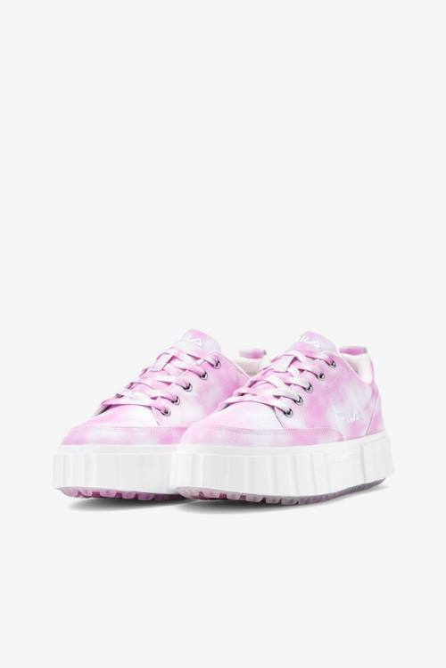 Zapatillas Fila Sandblast Low Mottled Tie Dye Mujer Lavanda Blancas | Fila617EW