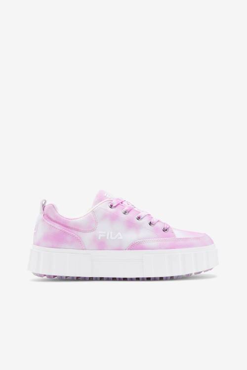 Zapatillas Fila Sandblast Low Mottled Tie Dye Mujer Lavanda Blancas | Fila617EW