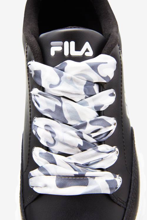 Zapatillas Fila Sandblast Low Satin Encaje Mujer Negras Blancas | Fila354HC