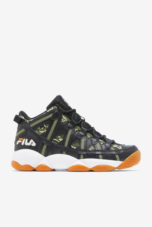 Zapatillas Fila Stackhouse Spaghetti Camo Hombre Negras Blancas | Fila897HG