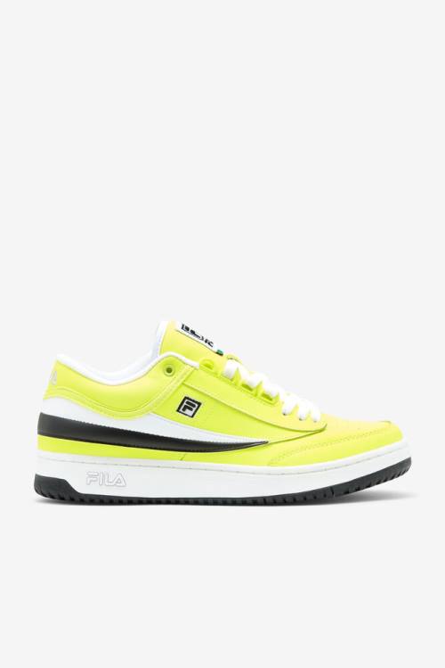 Zapatillas Fila T-1 Mid Hombre Amarillo Negras Blancas | Fila472TL