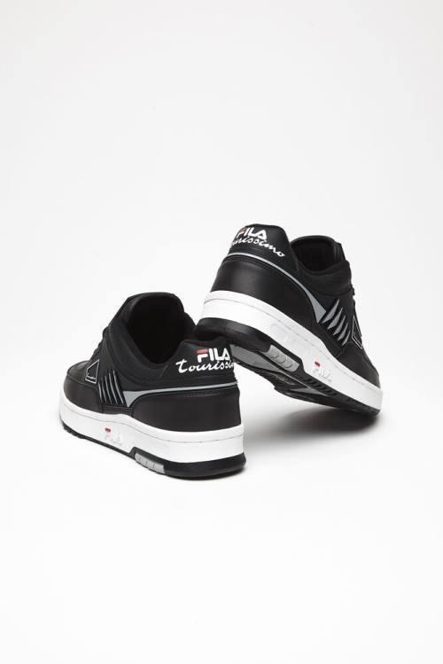 Zapatillas Fila Tourissimo Low Hombre Negras Blancas Rojas | Fila234IC