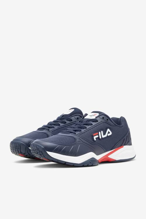 Zapatillas Fila Volley Zone Hombre Azul Marino Rojas Blancas | Fila164AB