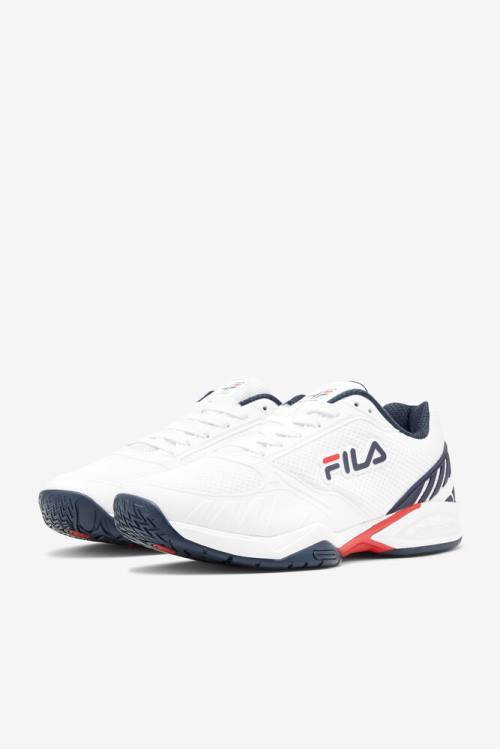 Zapatillas Fila Volley Zone Hombre Blancas Azul Marino Rojas | Fila467VE