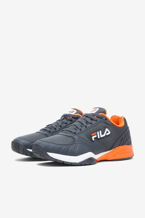 Zapatillas Fila Volley Zone Hombre Gris Oscuro Blancas Naranjas | Fila563KZ