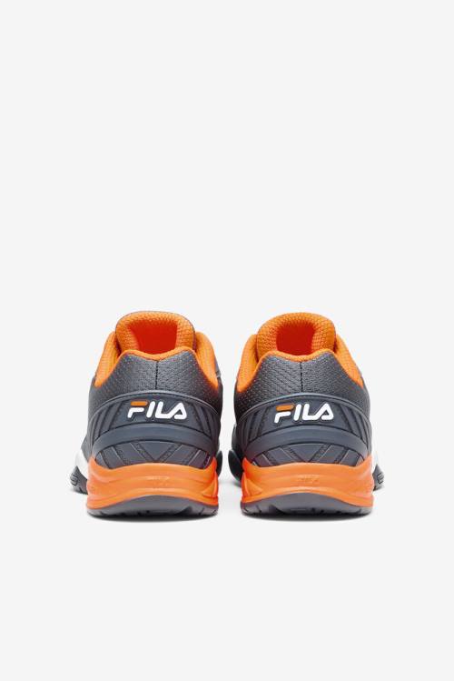 Zapatillas Fila Volley Zone Hombre Gris Oscuro Blancas Naranjas | Fila563KZ