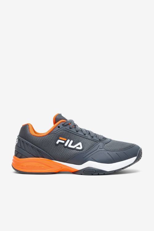 Zapatillas Fila Volley Zone Hombre Gris Oscuro Blancas Naranjas | Fila563KZ