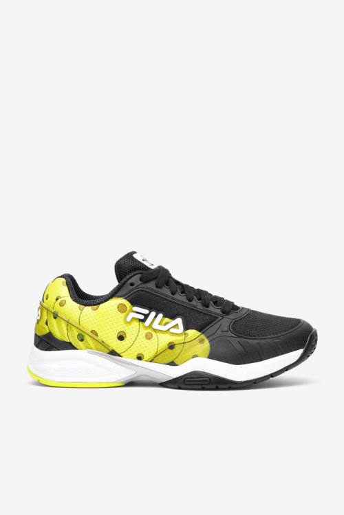 Zapatillas Fila Volley Zone Hombre Negras Blancas Amarillo | Fila750MA